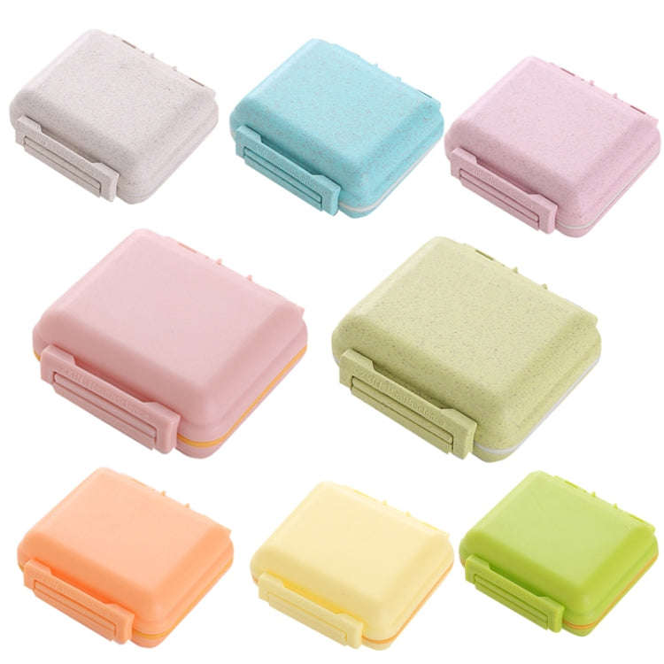 JS0018 Wheat Portable Sealed Pill Box with 6 Compartments For Pill Health Care Box(Solid Orange)