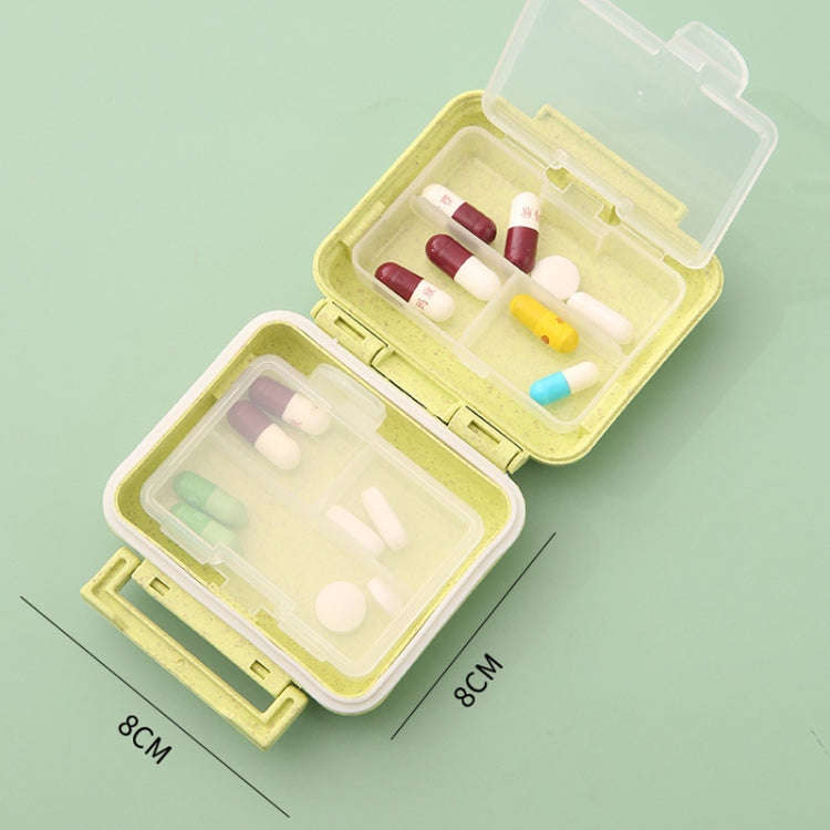 JS0018 Wheat Portable Sealed Pill Box with 6 Compartments For Pill Health Care Box(Solid Orange)