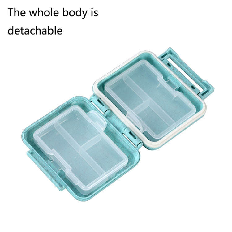 JS0018 Wheat Portable Sealed Pill Box with 6 Compartments For Pill Health Care Box(Solid Orange)