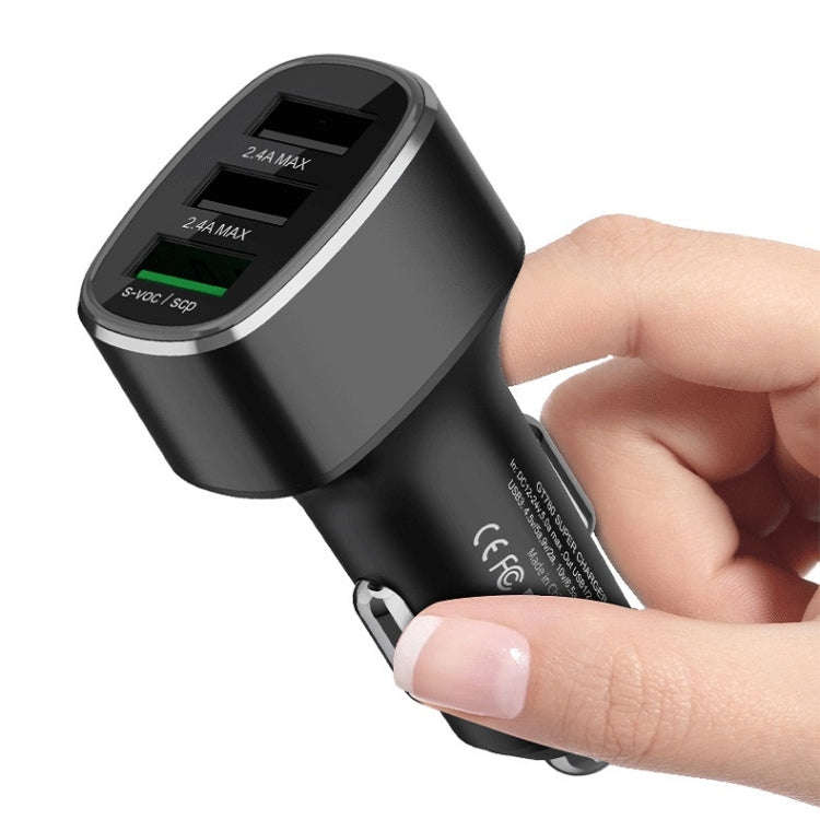Three USB Ports Car Fast Charging Charger For Huawei/For OPPO/VIVO/OnePlus And Other Flash Chargi...