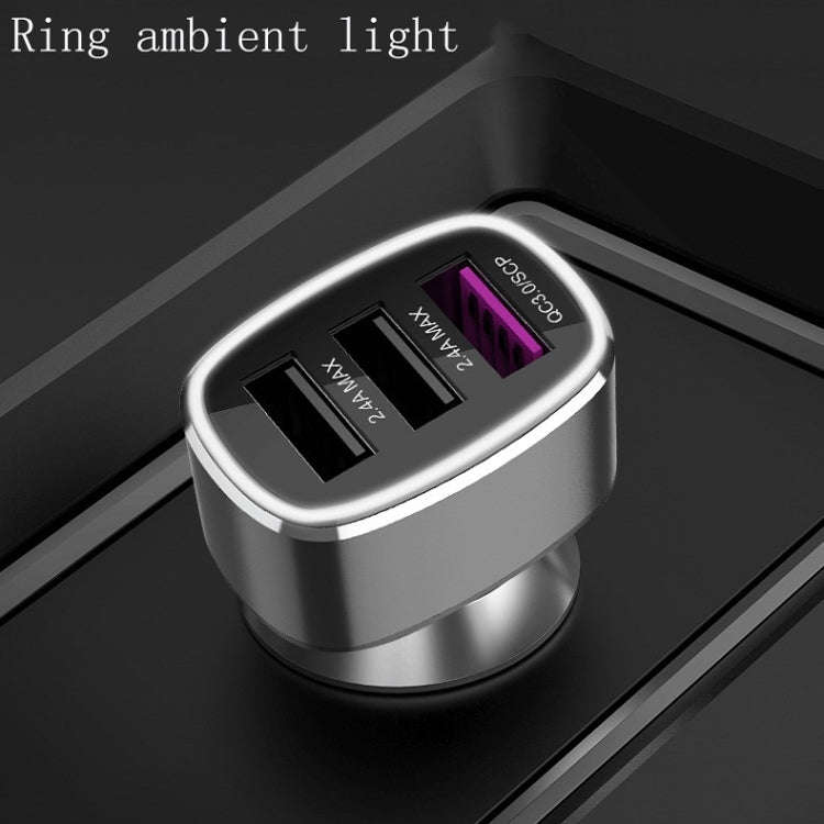 Three USB Ports Car Fast Charging Charger For Huawei/For OPPO/VIVO/OnePlus And Other Flash Chargi...