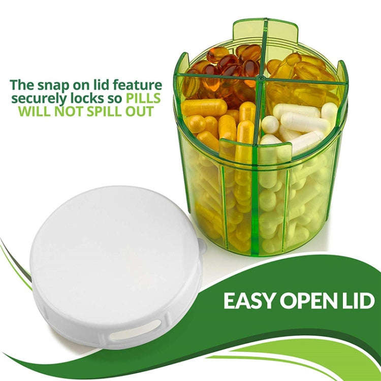 S-052 Round Transparent Plastic Pill Box Storage Box(9x9x10cm)