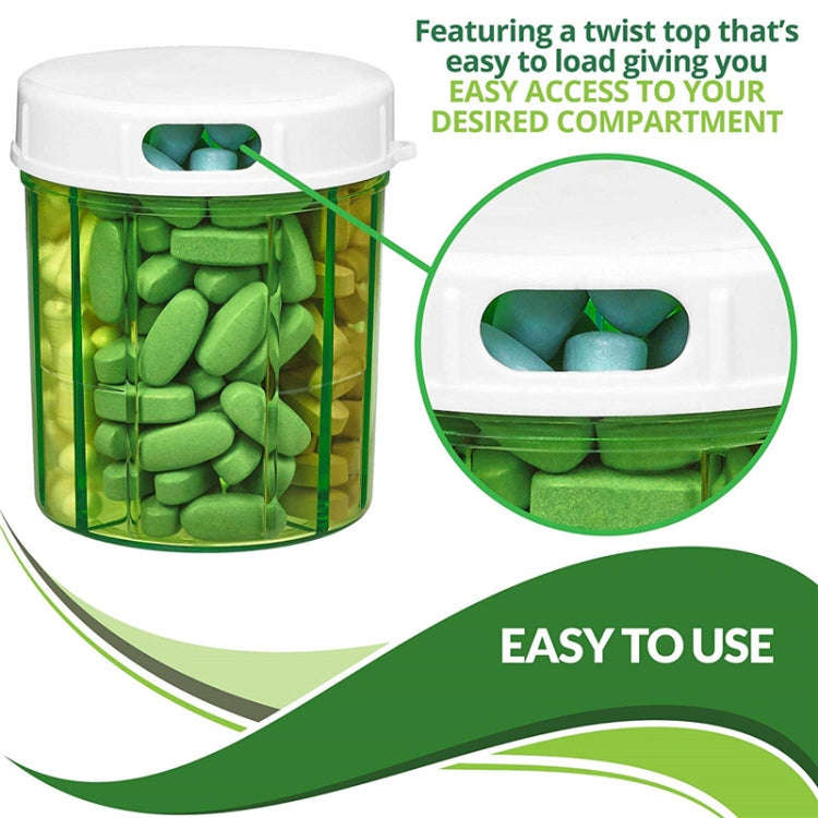 S-052 Round Transparent Plastic Pill Box Storage Box(9x9x10cm)