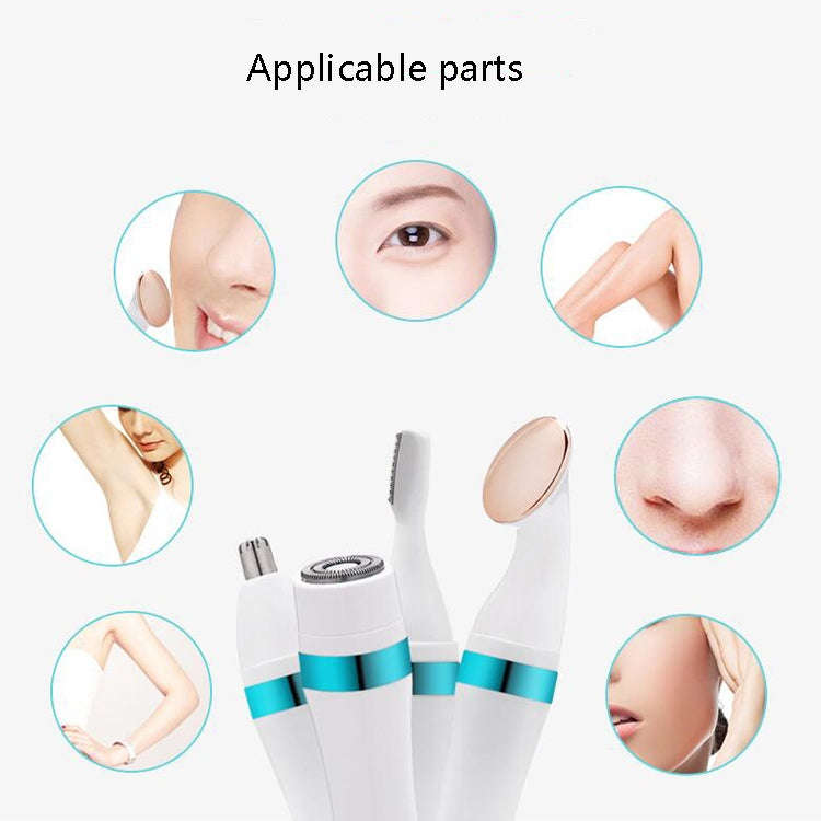 4 In 1 Electric Shaver Home Eyebrow Knife Massage Import Cleansing Instrument(Gold)