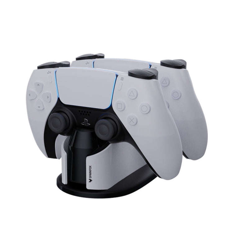 SPARKFOX W20P508 Dual Charger With Contacts Wireless Handle Charger For PS5, Style: Charger+Data ...