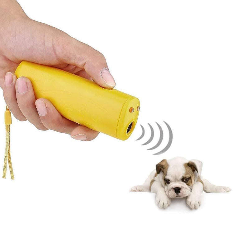 LED Flashlight Ultrasonic Dog Repeller Portable Dog Trainer, Colour: Single-headed Yellow(Colorfu...