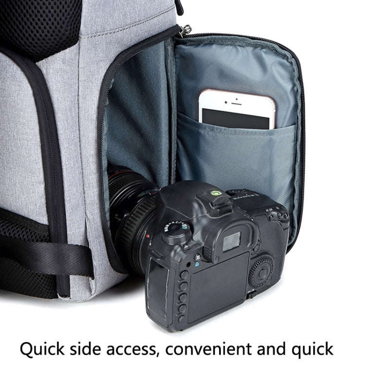 C3081 Camera  Computer Shoulder Digital Camera Bag Large Capacity Photography Backpack(Light Grey)