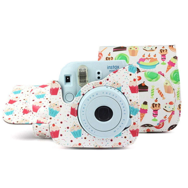 Full Body Camera PU Leather Case Bag with Strap for FUJIFILM instax mini 9 / mini 8+ / mini 8(Des...