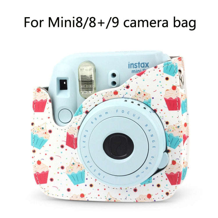 Full Body Camera PU Leather Case Bag with Strap for FUJIFILM instax mini 9 / mini 8+ / mini 8(Des...