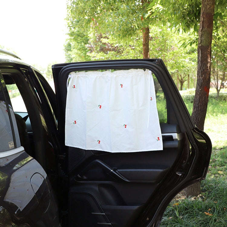 Car Embroidery Curtain Sunshade Cartoon Cotton Suction Cup Curtain Car Sunscreen Insulation Cover...