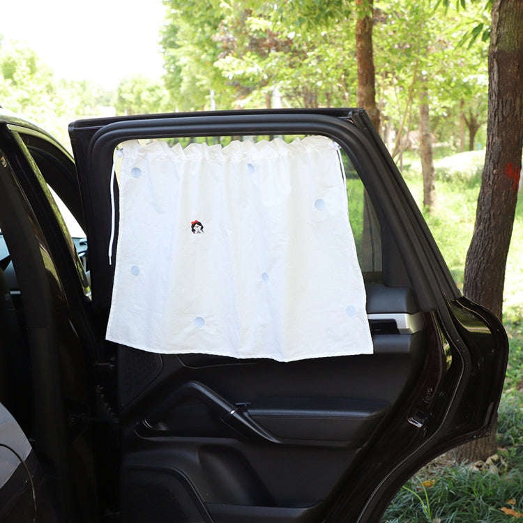 Car Embroidery Curtain Sunshade Cartoon Cotton Suction Cup Curtain Car Sunscreen Insulation Cover...