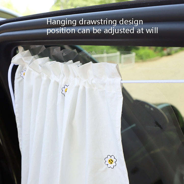 Car Embroidery Curtain Sunshade Cartoon Cotton Suction Cup Curtain Car Sunscreen Insulation Cover...