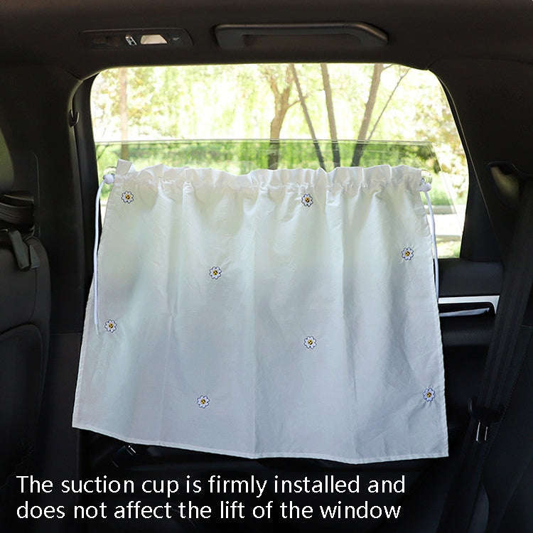 Car Embroidery Curtain Sunshade Cartoon Cotton Suction Cup Curtain Car Sunscreen Insulation Cover...