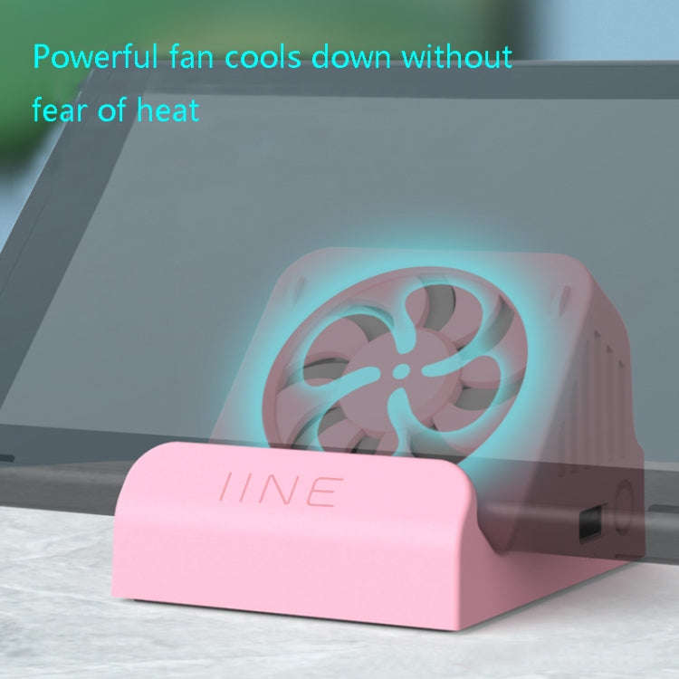 IINE Portable Video Conversion Base With Fan Cooling HDMI Video Converter For Nintendo Switch(Bla...