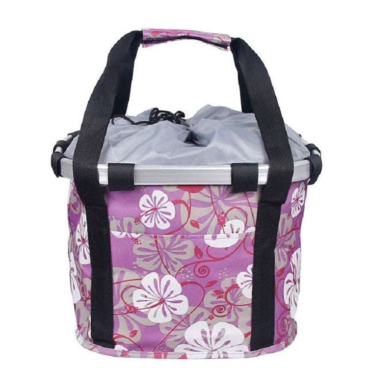 Bicycle Front Bag Basket Aluminum Alloy Foldable Basket, Size:L(Purple)