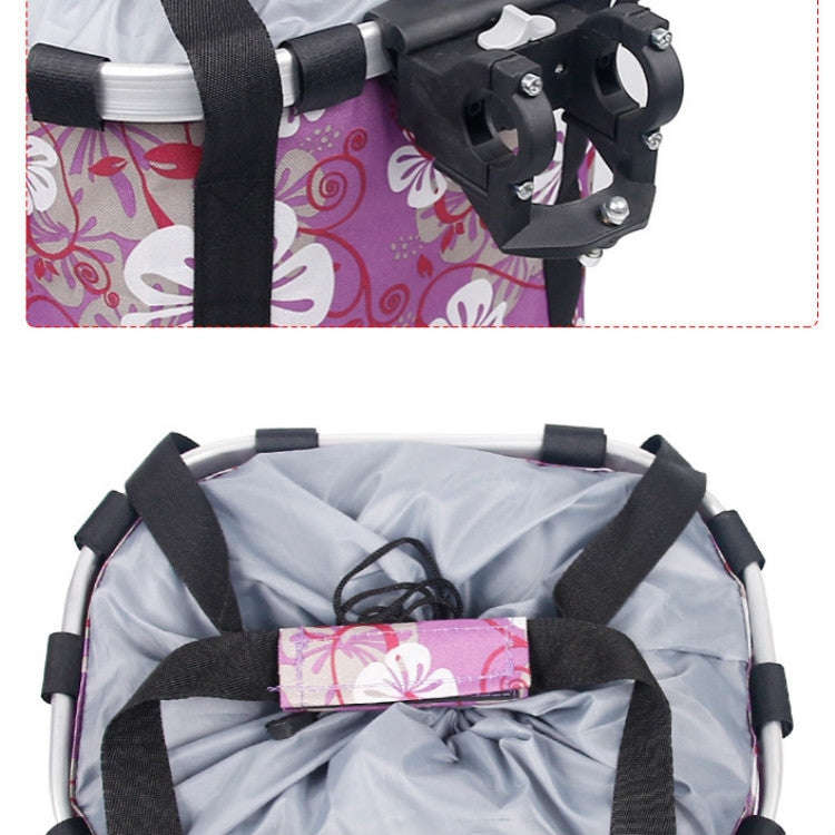 Bicycle Front Bag Basket Aluminum Alloy Foldable Basket, Size:L(Black)