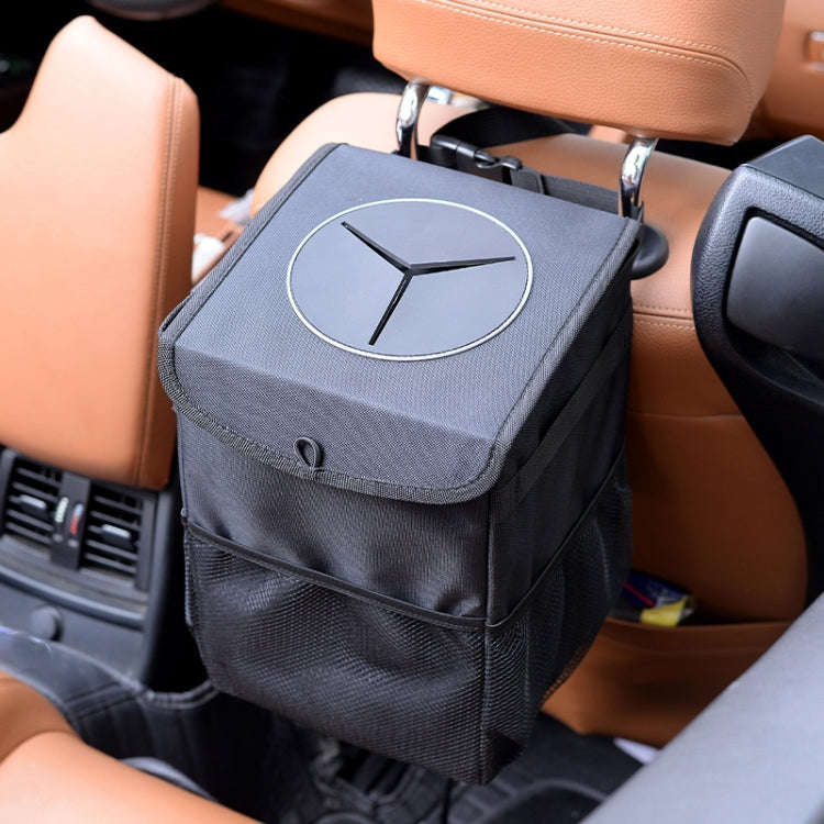 With Cover Car Trash Can Foldable Car Chair Back Trash Can Waterproof Box, Size: 20 x 20 x 30cm(B...