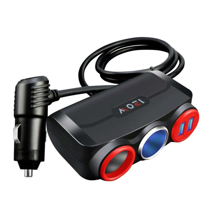 Car Cigarette Lighter Multi-Function Mobile Phone Charging USB Car Charge 12/24V Adapter Plug(Bla...