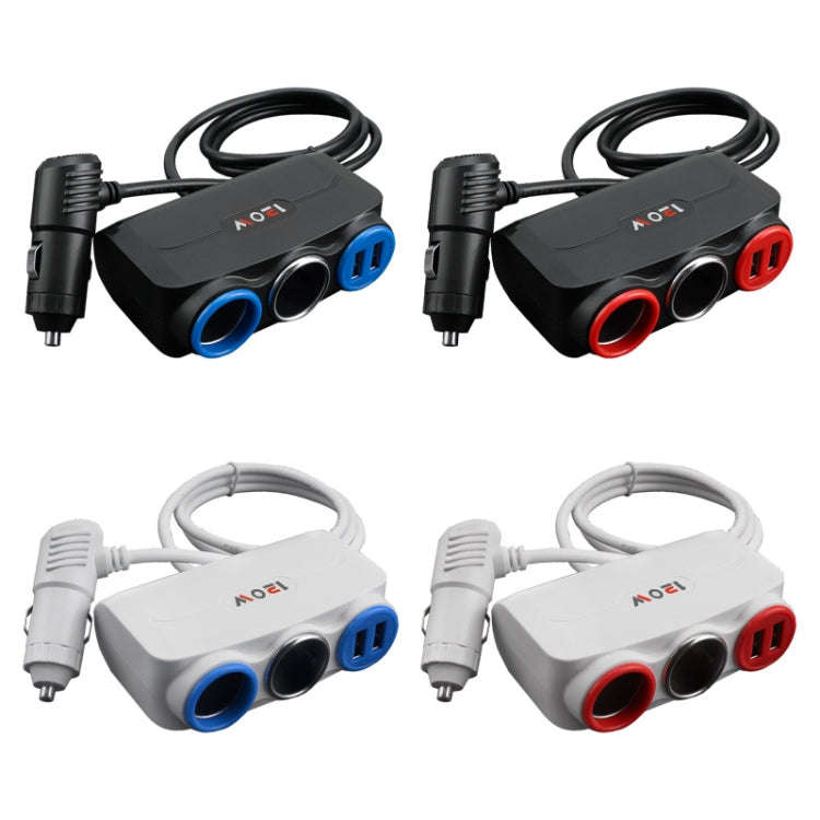 Car Cigarette Lighter Multi-Function Mobile Phone Charging USB Car Charge 12/24V Adapter Plug(Bla...