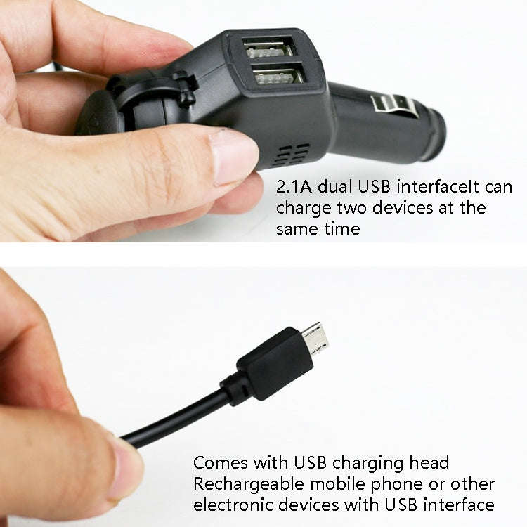 2 PCS Car 3 In 1 Charger With Cigarette Lighter Dual USB Interface With USB Mobile Phone Charging...