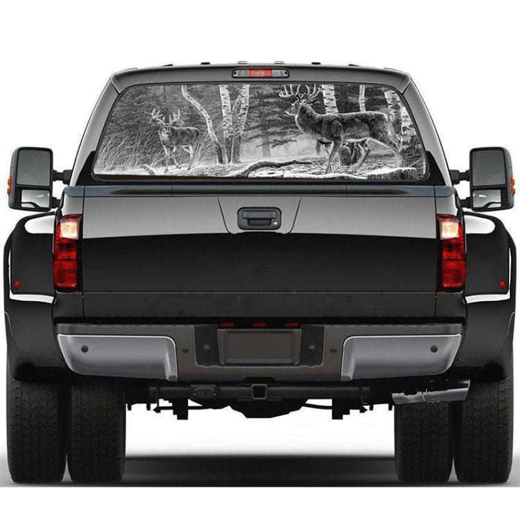 D-828 Forest Hunting Deer Rear Window Glass Stickers Truck SUV Car Post-Gear Window Stickers, 135...