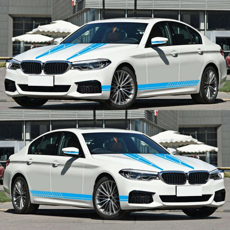 D-1037 Striped Car Sticker Car Side Door Cover Rearview Mirror Combination Sticker(Blue)