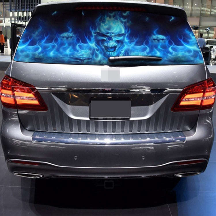 D-738 Burning Skull Car Rear Window Sticker Color Graphic Sticker, 135x36cm