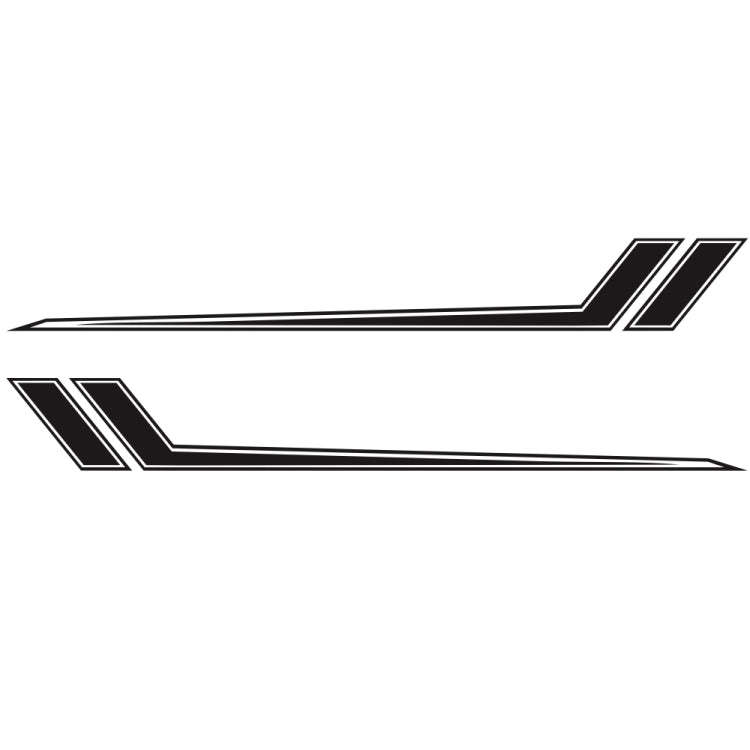 D-716 Car Striped Vinyl Body Stickers Personalized Modification Car Sticker(Black)