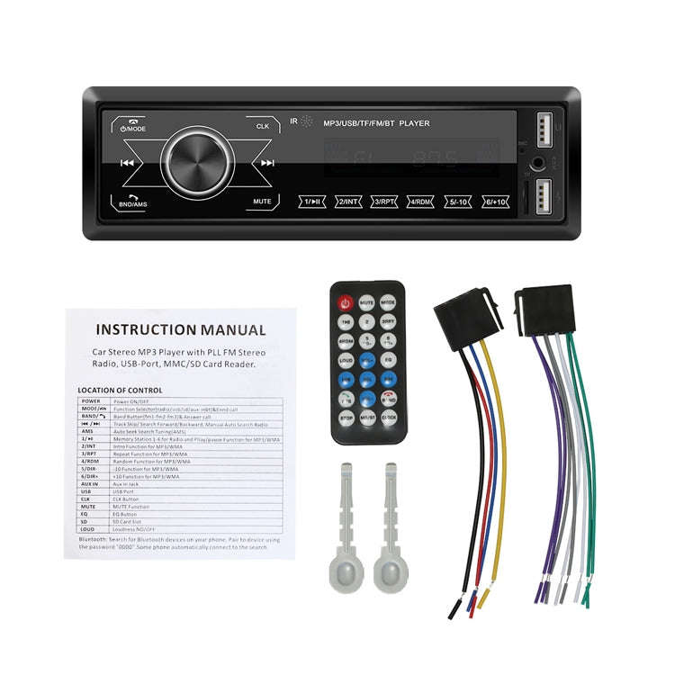 A2818 Car Bluetooth Speakerphone Car MP3 Player Function Touch Double U Disk Colorful Lights Radi...