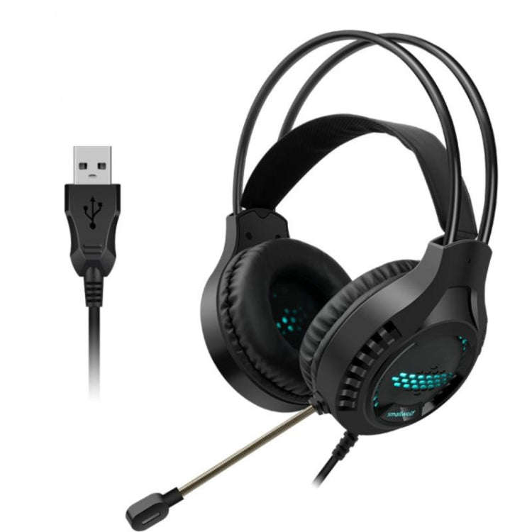Smailwolf AK3 Headset Game Headphones Wired Luminous Desktop Computer Headset, Style: USB Single-...