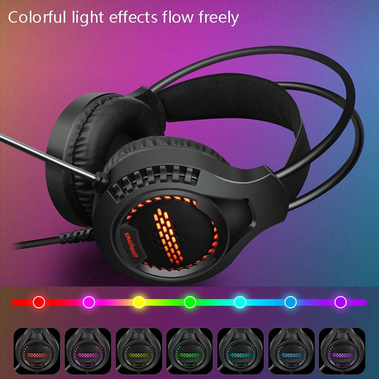Smailwolf AK3 Headset Game Headphones Wired Luminous Desktop Computer Headset, Style: USB Single-...