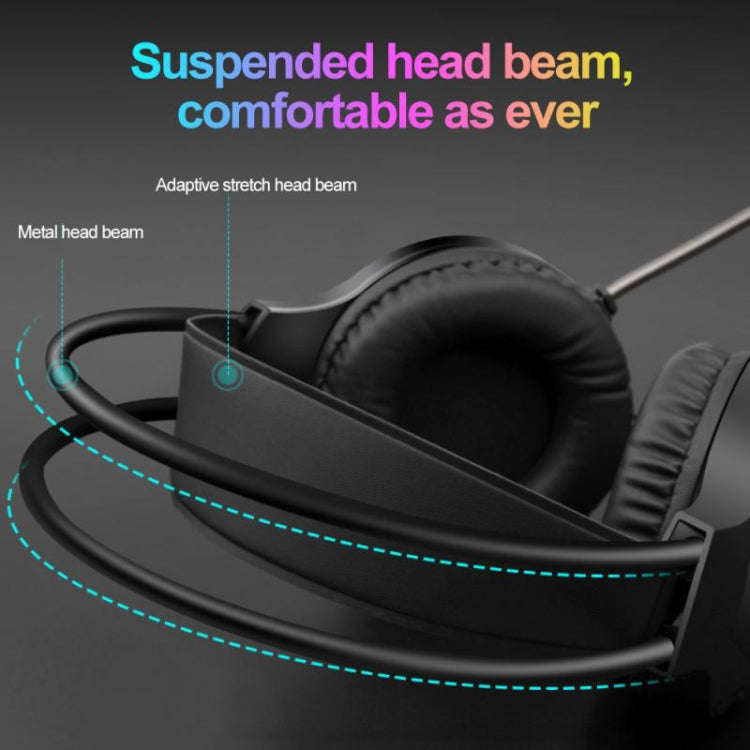 Smailwolf AK3 Headset Game Headphones Wired Luminous Desktop Computer Headset, Style: USB Single-...