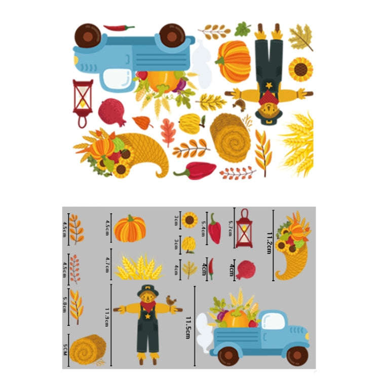 10 PCS Thanksgiving Turkey Sticker Static Sticker Glass Window Decoration Wall Sticker(BQ067)