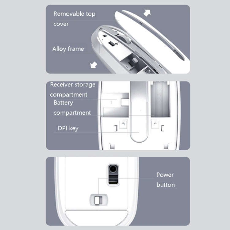 DELUX M326 4 Keys Wireless Silent Mouse Portable Laptop Mouse