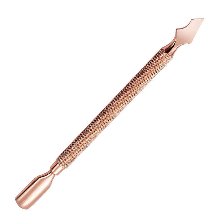 3 PCS Stainless Steel Rose Gold Double-Headed Steel Push Dead Skin Scissors Nail Set,Style: 01 Bi...