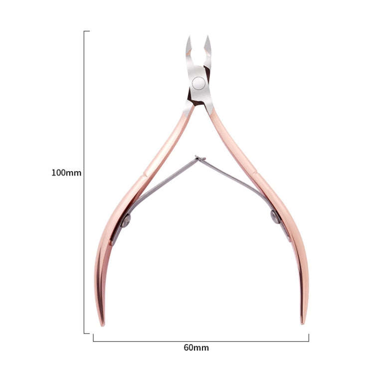 Stainless Steel Rose Gold Double-Headed Steel Push Dead Skin Scissors Nail Set,Style: D501