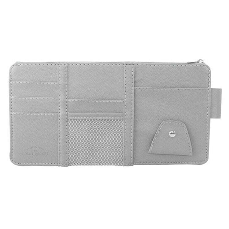 2 PCS Auto Sun Visor Card Clip Business Card Glasses Clip Zipper Car Mobile Phone Document Folder...