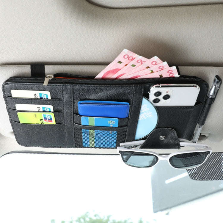 2 PCS Auto Sun Visor Card Clip Business Card Glasses Clip Zipper Car Mobile Phone Document Folder...