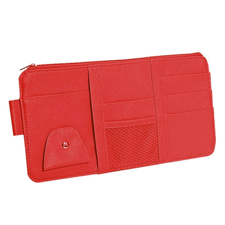 2 PCS Auto Sun Visor Card Clip Business Card Glasses Clip Zipper Car Mobile Phone Document Folder...