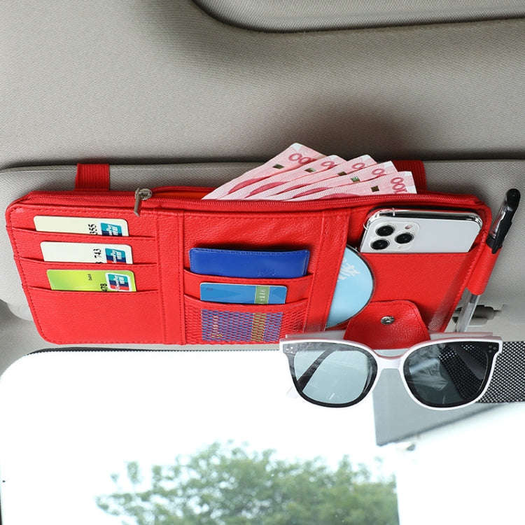 2 PCS Auto Sun Visor Card Clip Business Card Glasses Clip Zipper Car Mobile Phone Document Folder...