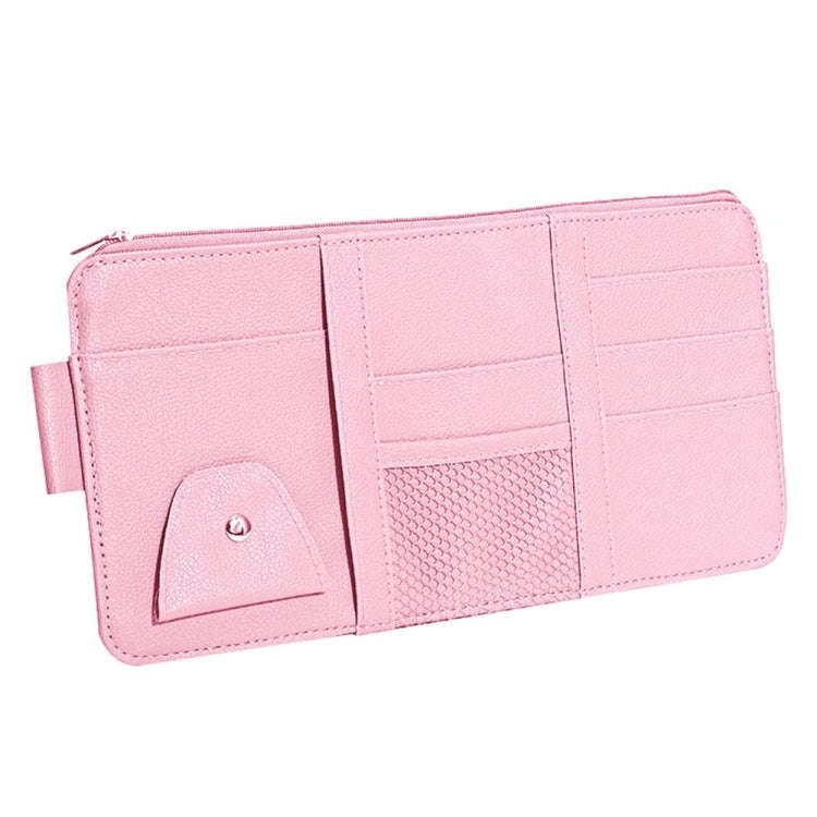 2 PCS Auto Sun Visor Card Clip Business Card Glasses Clip Zipper Car Mobile Phone Document Folder...