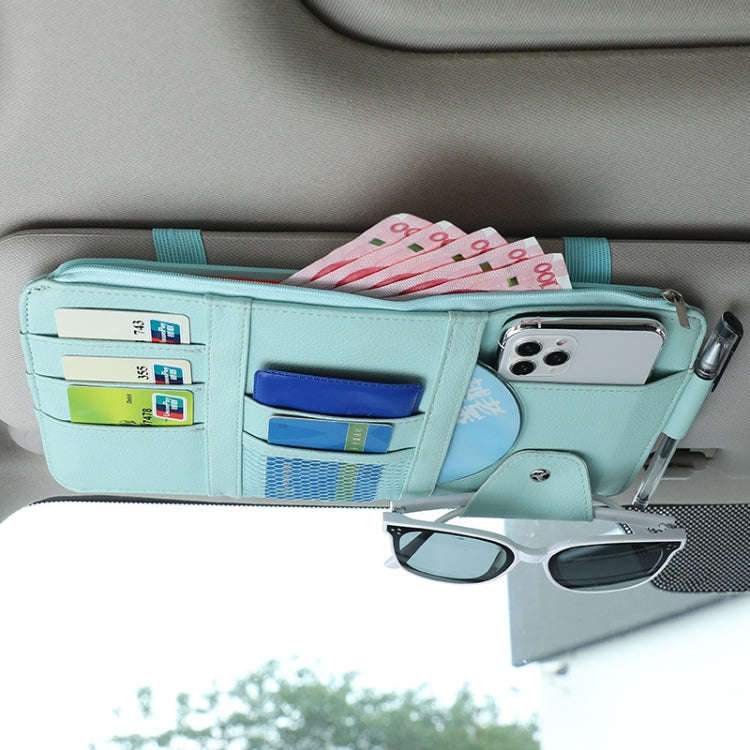 2 PCS Auto Sun Visor Card Clip Business Card Glasses Clip Zipper Car Mobile Phone Document Folder...