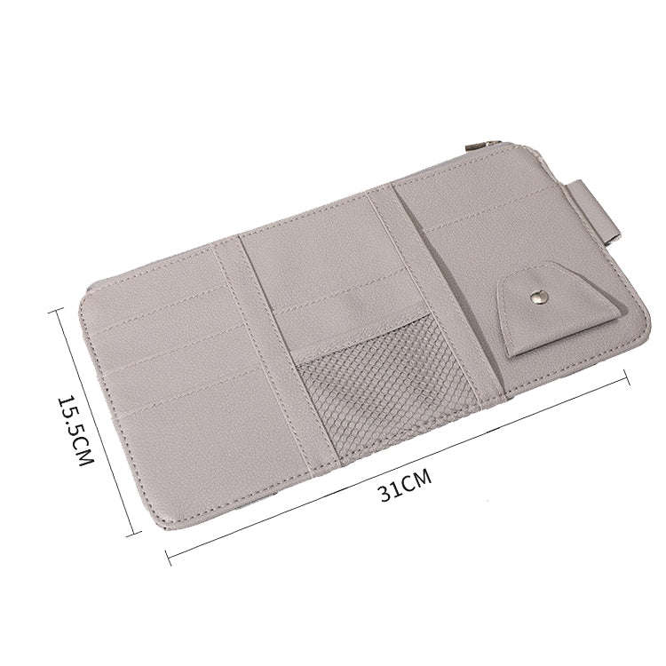 2 PCS Auto Sun Visor Card Clip Business Card Glasses Clip Zipper Car Mobile Phone Document Folder...