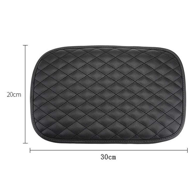 Leather Car Universal Central Armrests Pad Anti-Slip Armrest Box Mat(Black)