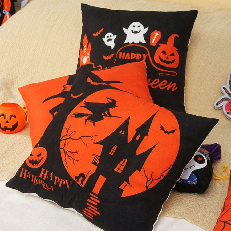 45x45cm Halloween Decoration Living Room Sofa Party Pillow Case Without Pillow Core(Spider)
