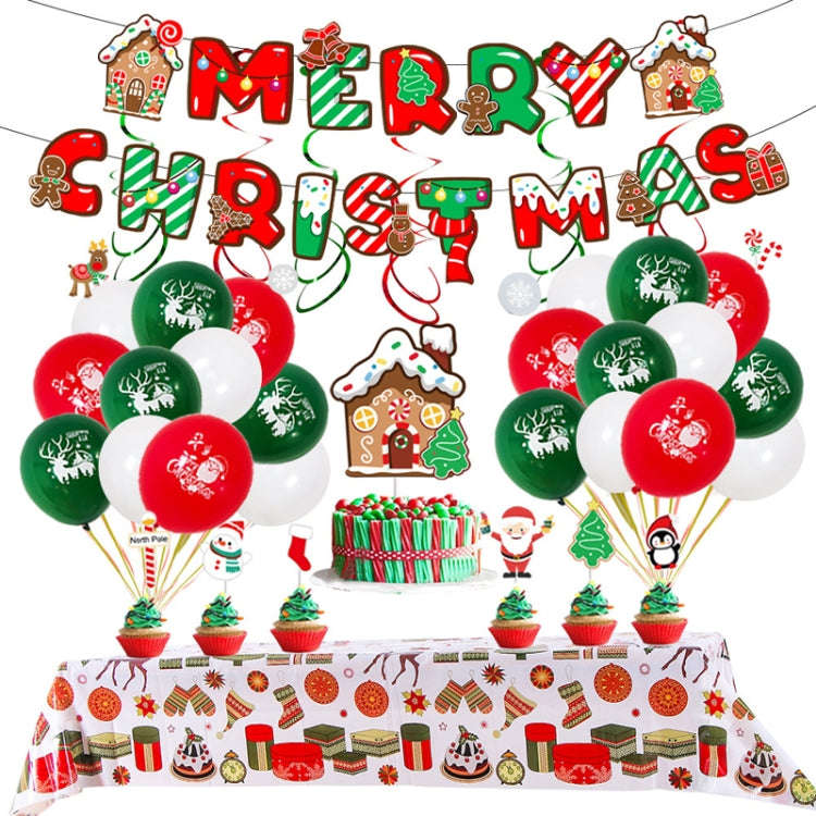 Christmas Decoration Party Latex Aluminum Film Balloon Set, Style: Color Lamp Candy Fruit House