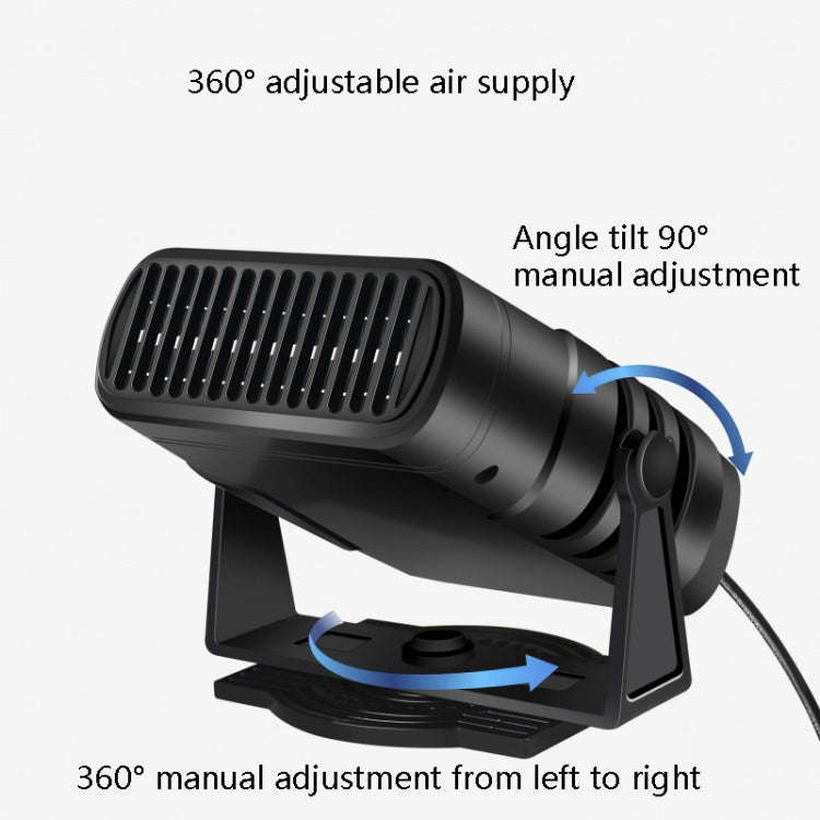 24V Black Car Heater Cold And Warm Wind Defrosting And Snow Demister