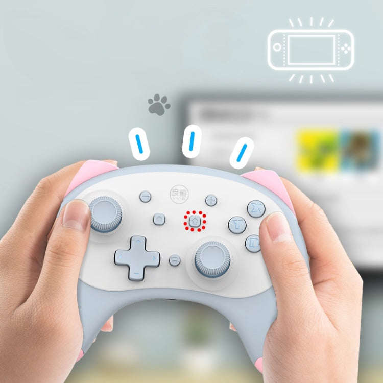 IINE Voice Wake-Up Bluetooth Handle Wireless Cat Shape Handle For Nintendo Switch(Blue)