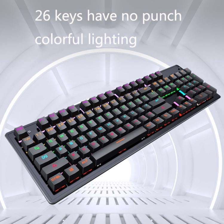LEAVEN K880 104 Keys Gaming Green Axis Office Computer Wired Mechanical Keyboard, Cabel Length:1....