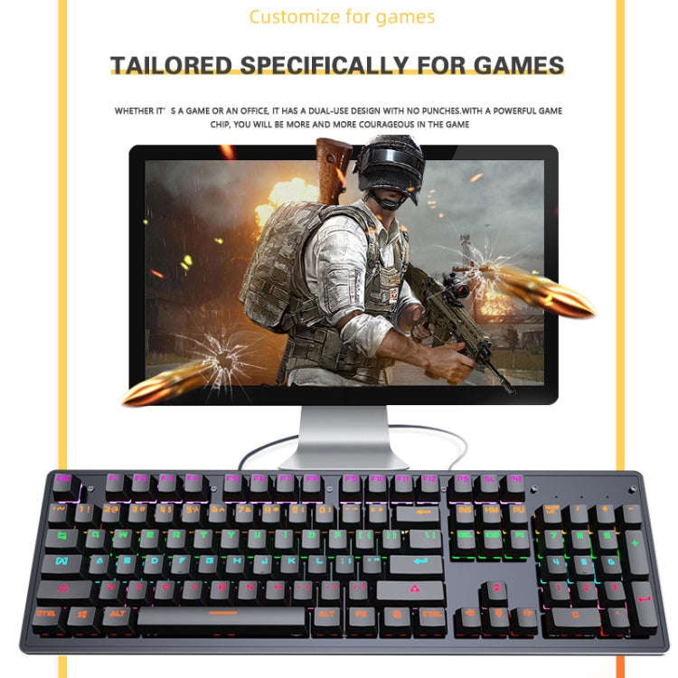 LEAVEN K880 104 Keys Gaming Green Axis Office Computer Wired Mechanical Keyboard, Cabel Length:1....